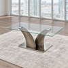 Glass Coffee Table with Stainless Steel Legs