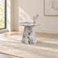 Grey marble look End Table in a minimal living room