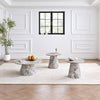 Grey marble look 3-Piece Coffee & End Table Set in a clean minimal lifestyle setting