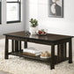 Espresso Slatted Coffee Table with Pull-Out Drawer & Storage Shelf