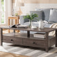 Two-Drawer Coffee Table with Storage Shelf