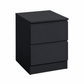 Modern 2-Drawer Nightstand – Black or White