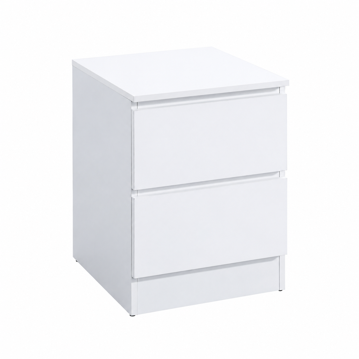 Modern 2-Drawer Nightstand – Black or White
