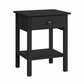 Starter 1-Drawer Nightstand with Bottom Shelf – Black or Brown