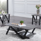 Modern 3-Piece Wood Coffee & End Table Set with Black Legs