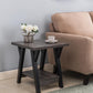 Modern 3-Piece Wood Coffee & End Table Set with Shelves & Black Legs