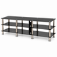 Modern Black Tempered Glass & Chrome 51-Inch TV Stand