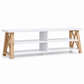 Modern White & Natural 71-Inch TV Stand for TVs up to 75 Inches