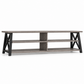 Modern Black & Distressed Grey 71-Inch TV Stand for TVs up to 75 Inches