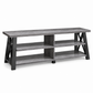 Modern Black & Distressed Grey 91-Inch TV Stand
