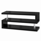 Modern High-Gloss Black & Chrome 48-Inch TV Stand