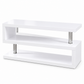 Modern High-Gloss White & Chrome 48-Inch TV Stand