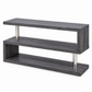 Modern Grey & Chrome 48-Inch TV Stand with Staggered Shelves