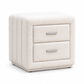 Soft White Teddy Bear Fabric 2-Drawer Nightstand