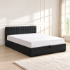 Black PU Hydraulic Storage Bed Frame — lifestyle view, bed only