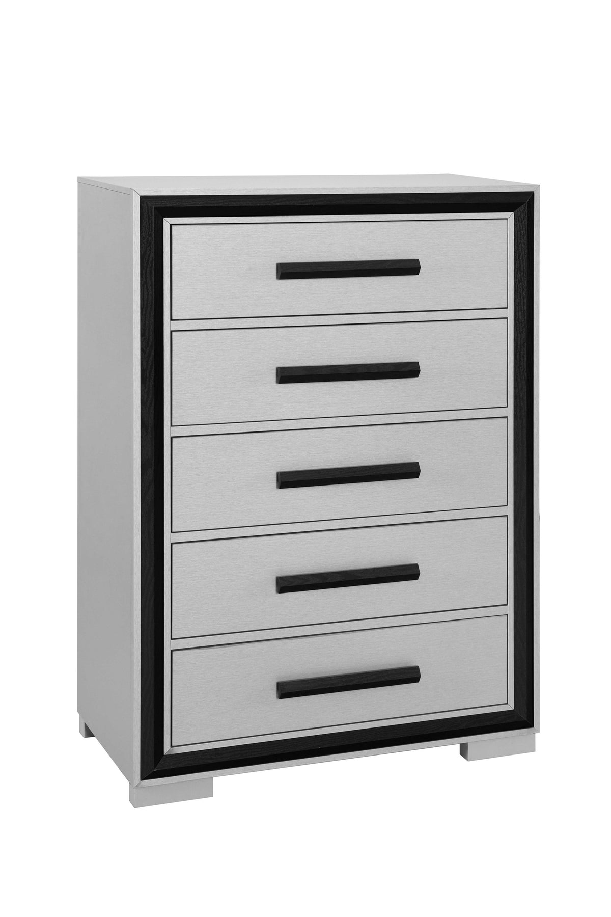 Grey PU Upholstered Platform Bedroom Set with Amelia Case Goods