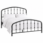 Black Steel Contemporary Platform Bed Frame – Tall Headboard — clean product view