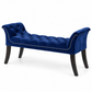 Velvet Button-Tufted Bench with Nailhead Trim — IF-6232 Navy Blue, closed product on clean white background