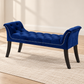 Velvet Button-Tufted Bench with Nailhead Trim — IF-6232 Navy Blue, main lifestyle image
