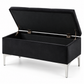 Compact Velvet Tufted Storage Bench with Chrome Legs — IF-6256 Black, storage feature on clean white background