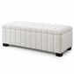 Teddy Bear Fabric Channel-Tufted Storage Bench — IF-6260 White, closed product on clean white background