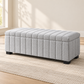 Teddy Bear Fabric Channel-Tufted Storage Bench — IF-6261 Grey, main lifestyle image