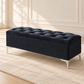Velvet Tufted Storage Bench with Chrome Legs — IF-6501 Black, main lifestyle image