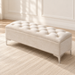 Velvet Tufted Storage Bench with Chrome Legs — IF-6502 Cream, main lifestyle image