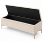 Velvet Tufted Storage Bench with Chrome Legs — IF-6502 Cream, storage feature on clean white background