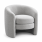 Teddy Bear Fabric Barrel Accent Chair — Grey, clean white background product image