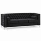 Black Tufted Velvet 3-Seater Sofa – IF-8007-S clean sofa on white background