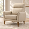 Modern Leather-Match Chair — Cream Beige, single chair lifestyle image