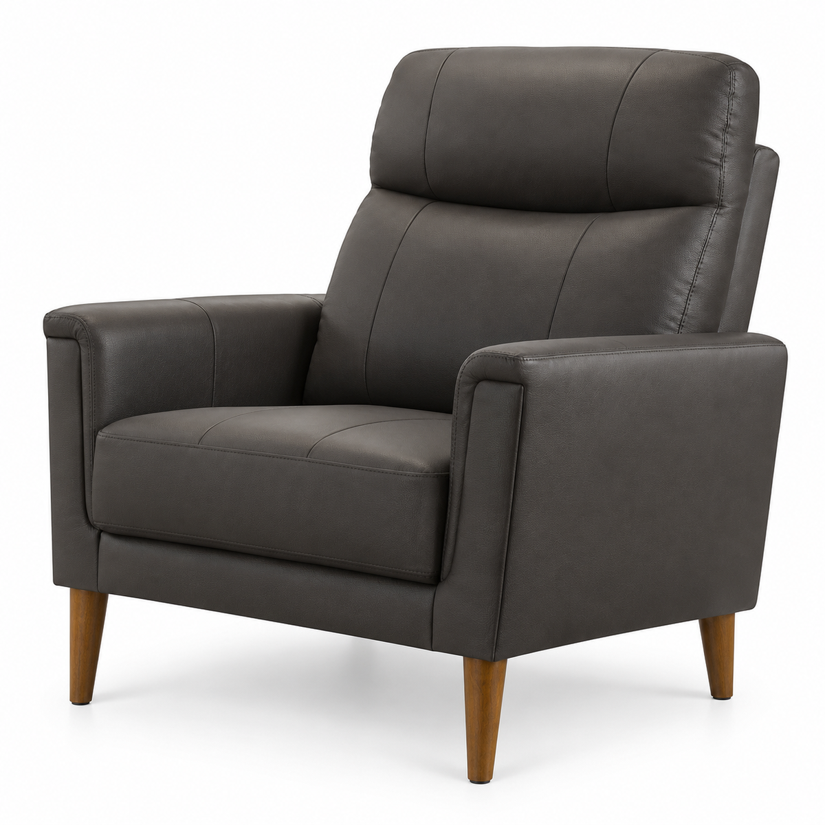 Modern Leather-Match Chair — Dark Chocolate Brown, clean white background product image
