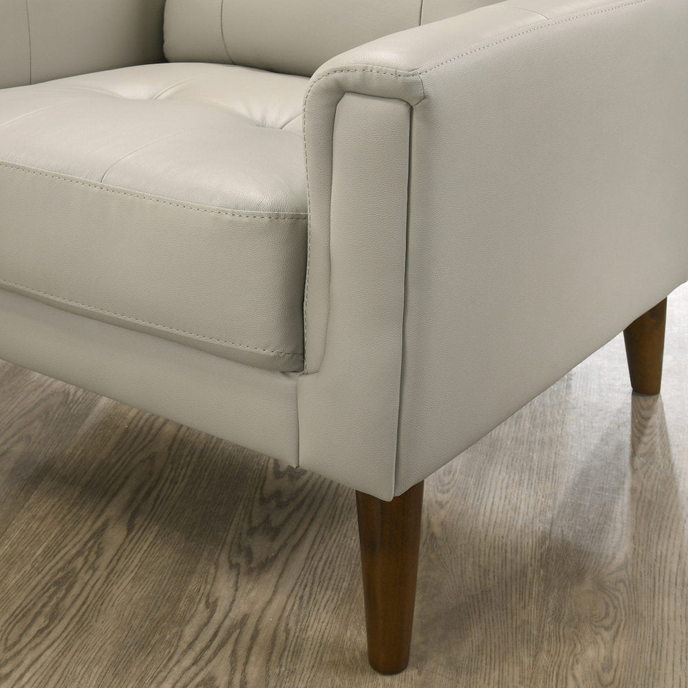 Modern Leather-Match 3-Seater Sofa – Leather-match arm and leg detail (IF-8010-S)