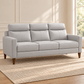 Modern Leather-Match 3-Seater Sofa – Light Grey, sofa only in a warm living room