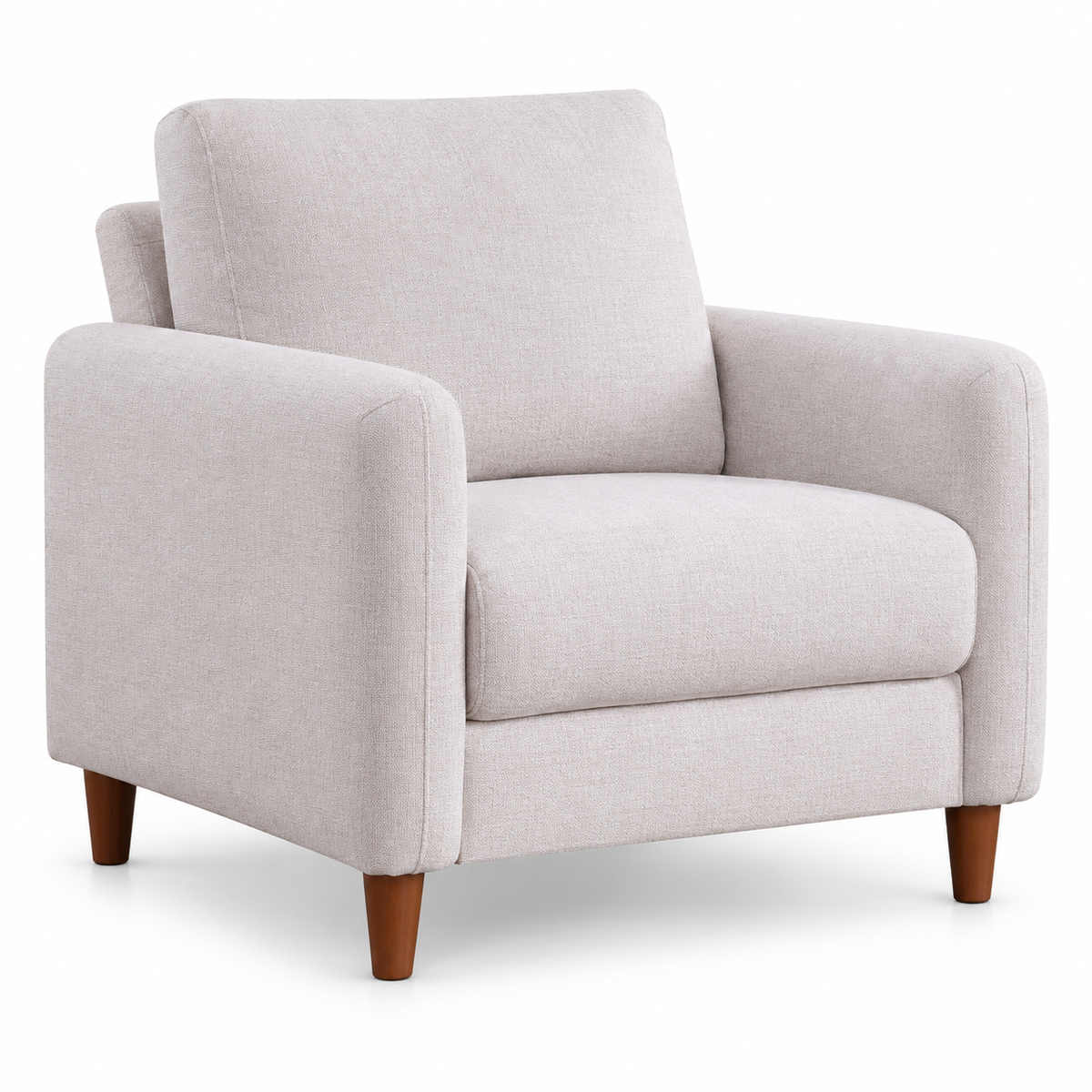 Light Beige Linen-Look Performance Fabric Chair — Light Beige, clean white background product image