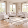 Modern Light Beige Performance Fabric 3-Piece Sofa, Loveseat & Chair Set — Default Title, full 3-piece set main lifestyle image