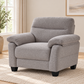 Plush Pillow-Arm Performance Fabric Chair — Greige, single chair lifestyle image