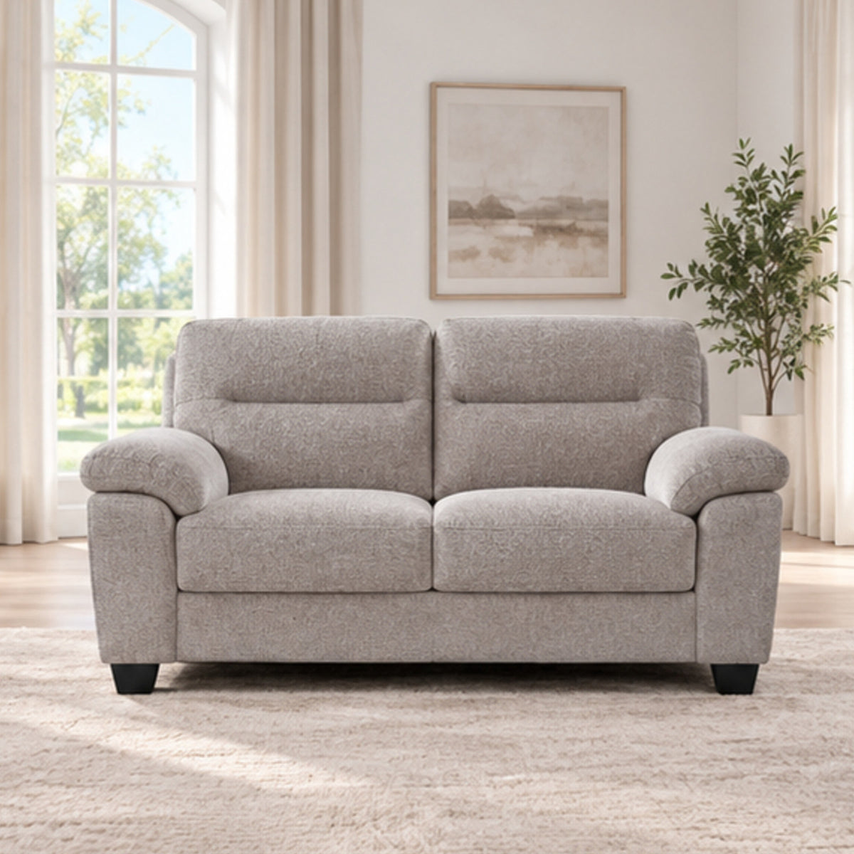 Plush Pillow-Arm Performance Fabric Loveseat — loveseat lifestyle