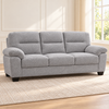 Plush Pillow-Arm Performance Fabric 3-Seater Sofa – Light Grey, sofa only in a warm living room