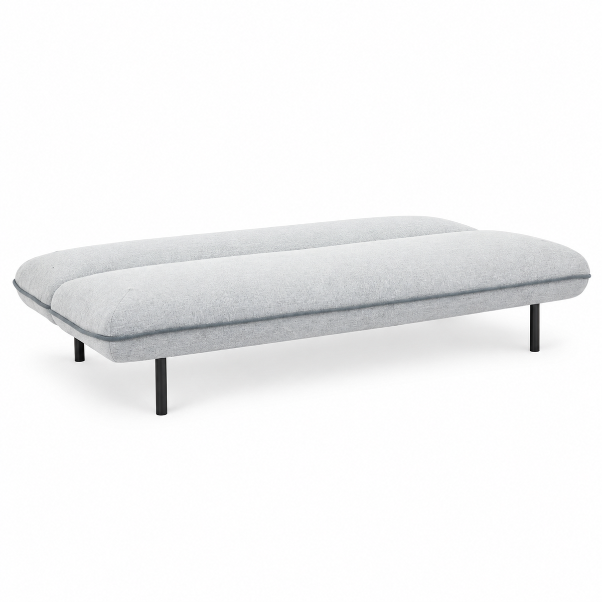Light Grey Memory-Foam Sofa Bed with Dark Grey Piping — IF-8035 IFDC feature or fabric detail