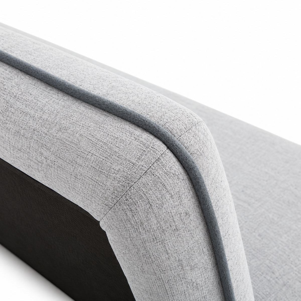 Light Grey Memory-Foam Sofa Bed with Dark Grey Piping — IF-8035 IFDC feature or fabric detail