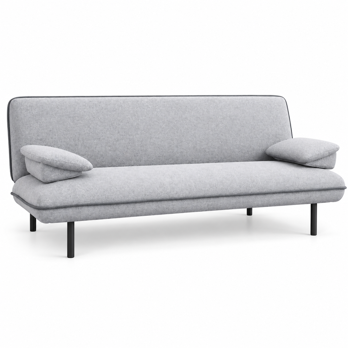 Light Grey Memory-Foam Sofa Bed with Dark Grey Piping — IF-8035 clean white product image