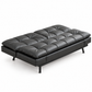 Black PU Memory-Foam Sofa Bed with Adjustable Armrests — IF-8050 IFDC feature or fabric detail