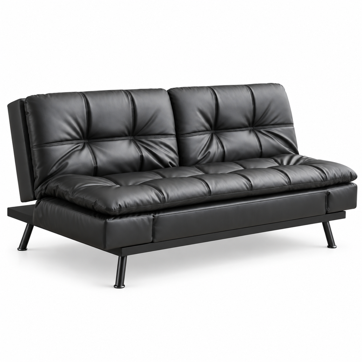 Black PU Memory-Foam Sofa Bed with Adjustable Armrests — IF-8050 clean white product image