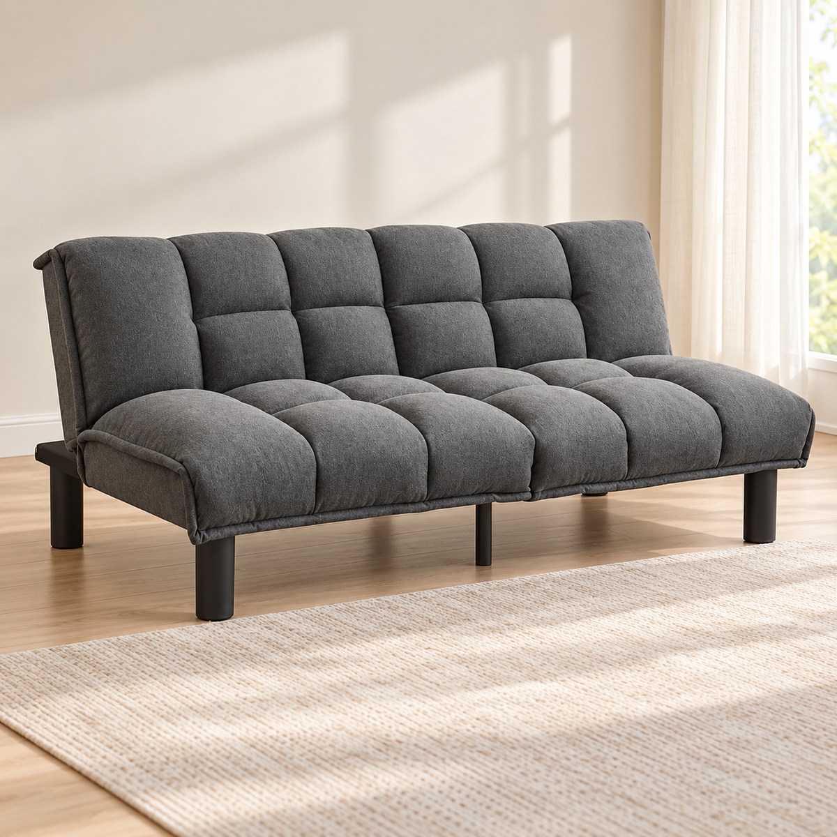 Grey Fabric Memory-Foam Split-Back Sofa Bed — IF-8060 lifestyle sofa, Default Title