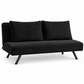 Black Ribbed Corduroy Split-Back Sofa Bed — IF-8065 clean white product image
