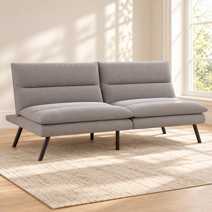 Grey Fabric Memory-Foam Sofa Bed with Steel Legs — IF-8070 lifestyle sofa, Default Title