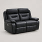 Modern Leather-Match Power Reclining Loveseat with USB Charging — Black Leather Match clean product image