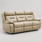 Modern Leather-Match Power Reclining 3-Seater Sofa with USB Charging — Beige Leather Match clean product image
